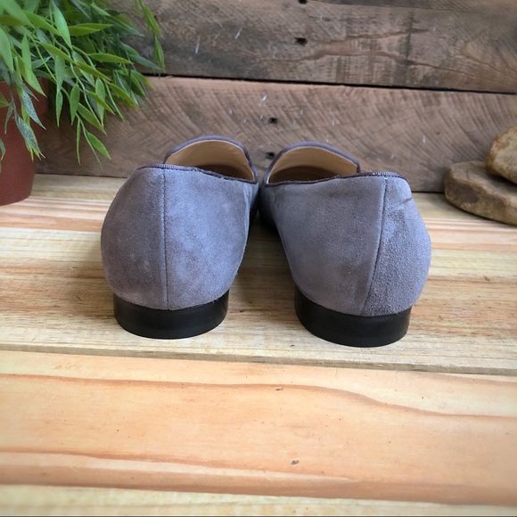 Lafayette 148 New York Siena Suede gray slippers - Picture 4 of 8
